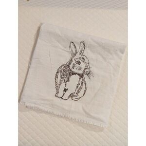 Embroidered bunny rabbit flour sack towel kitchen New Easter decor Brand New
